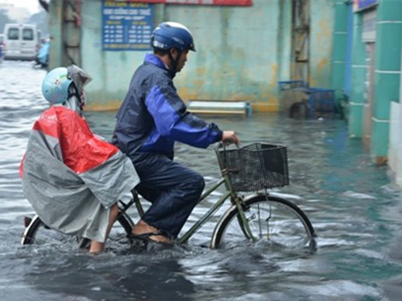 Ngày mưa thu, ba tiễn con đến trường học mới